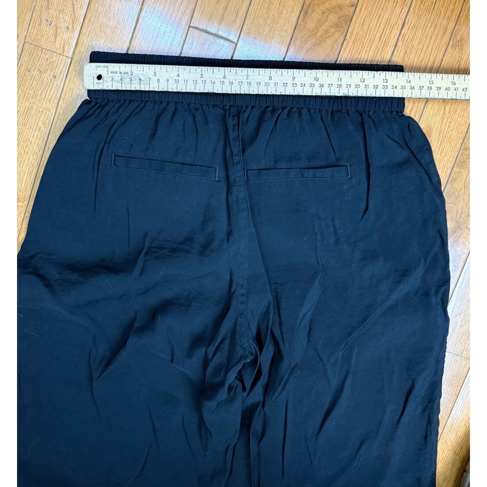 Madewell Black Lenzing Modal Wide Leg Pull On Elastic Waist Pants Small Petite - Picture 7 of 8